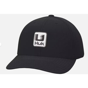 Huk Performance Hat Snapback BLACK Patch Logo One size NWT